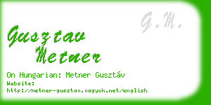 gusztav metner business card
